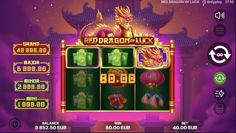 Red Dragon of Luck - ikon dengan nilai jatuh di permainan dasar